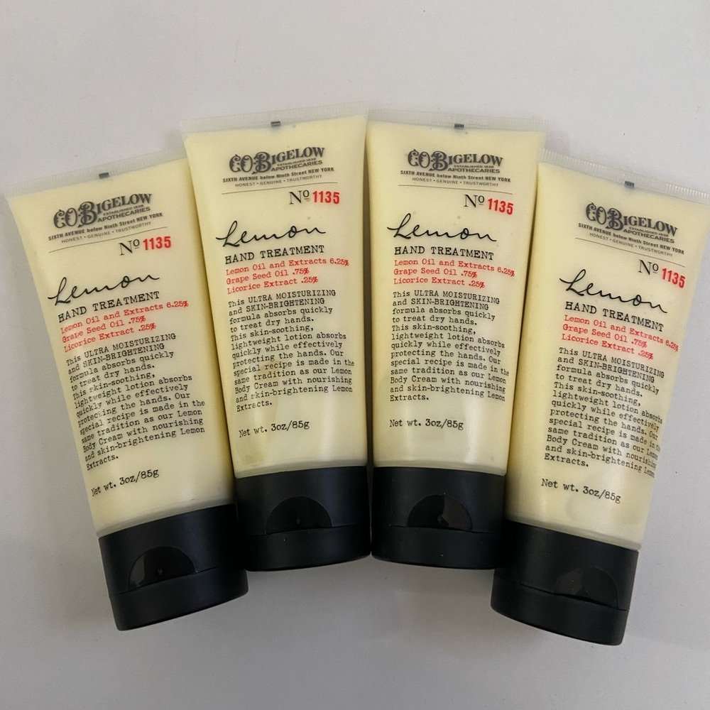 C.O. Bigelow Lemon Hand Treatment moisturizer, includes 4 bottles of 3oz